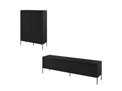 Ensemble LENARA Avec Buffet Haut 100 Cm + Meuble TV 193 Cm Avec Tasseaux Et LED 21 Ensemble LENARA Avec Buffet Haut 100 Cm + Meuble TV 193 Cm Avec Tasseaux Et LED -Velvet Magasin ensemble lenara avec buffet haut 100 cm meuble tv 193 cm avec tasseaux et led 9