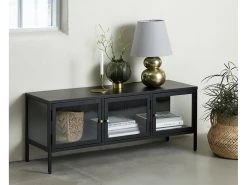 Ensemble LEYA Avec Meuble TV 132 Cm + Buffet 4 Portes 170 Cm + Rangement Vitrine Bas 110 Cm -Velvet Magasin ensemble leya avec meuble tv 132 cm buffet 4 portes 170 cm rangement vitrine bas 110 cm 1