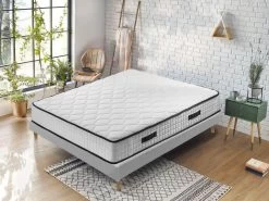 Ensemble Matelas GIZA 27 Cm 1254 Ressorts Ensachés + Mémoire De Forme + Sommier Kit -Velvet Magasin ensemble matelas giza 27 cm 1254 ressorts ensaches memoire de forme sommier kit 2