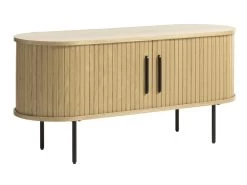 Ensemble PAULINA Meuble TV 120 Cm + Buffet 2 Portes 140 Cm + Table Basse + Buffet Haut 2 Portes 100 Cm Placage ChĂȘne Massif