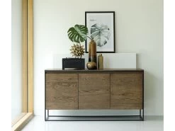 Ensemble SIMIANE Avec Meuble TV 155 Cm + Buffet 3 Portes 155 Cm + Table Basse + Bibliothèque H180 Cm Placage Chêne Massif -Velvet Magasin ensemble simiane avec meuble tv 155 cm buffet 3 portes 155 cm table basse bibliotheque h180 cm placage chene massif 7