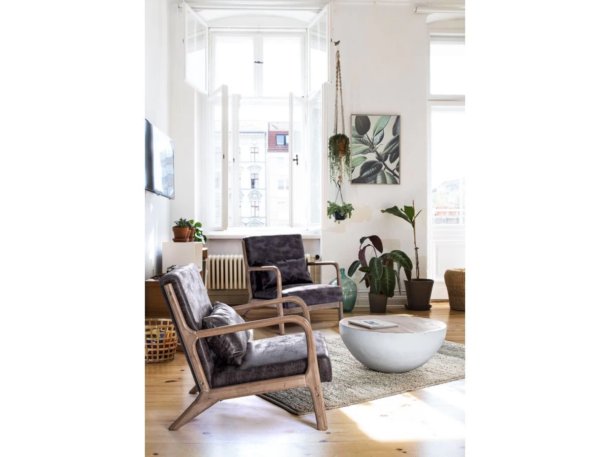 Fauteuil MERLET Simili Cuir Noir 4 Fauteuil MERLET Simili Cuir Noir – Image 2