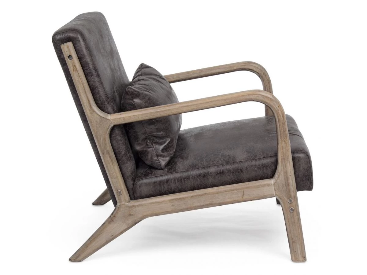 Fauteuil MERLET Simili Cuir Noir 7 Fauteuil MERLET Simili Cuir Noir – Image 5