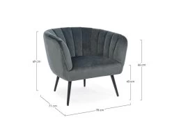 Fauteuil OSONO Tissu Velours -Velvet Magasin fauteuil osono tissu velours 4