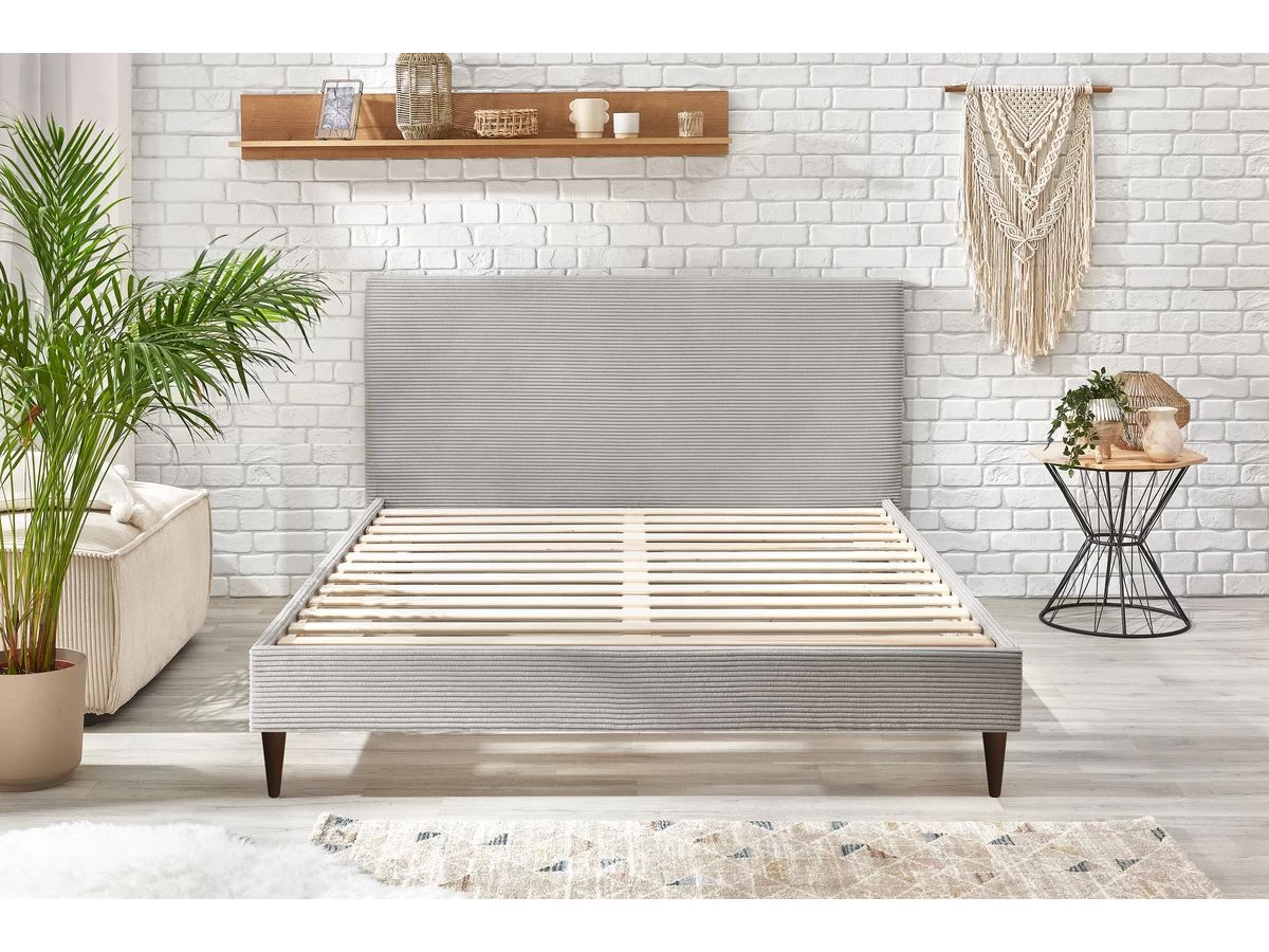 Lit 140x190 Cm ANJA Avec Lattes Massives Pieds En Bois Wengé 11 Lit 140x190 Cm ANJA Avec Lattes Massives Pieds En Bois Wengé – Image 9
