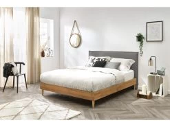 Lit 140x190 Cm CARA Avec Lattes Massives Pieds En Bois Naturel 14 Lit 140x190 Cm CARA Avec Lattes Massives Pieds En Bois Naturel -Velvet Magasin lit 140x190 cm cara avec lattes massives pieds en bois naturel 2