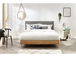 Lit 140x190 Cm CARA Avec Lattes Massives Pieds En Bois Naturel 16 Lit 140x190 Cm CARA Avec Lattes Massives Pieds En Bois Naturel -Velvet Magasin lit 140x190 cm cara avec lattes massives pieds en bois naturel 4