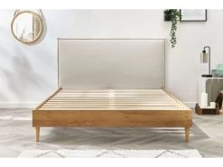 Lit 140x190 Cm CARA Avec Lattes Massives Pieds En Bois Naturel 17 Lit 140x190 Cm CARA Avec Lattes Massives Pieds En Bois Naturel -Velvet Magasin lit 140x190 cm cara avec lattes massives pieds en bois naturel 5