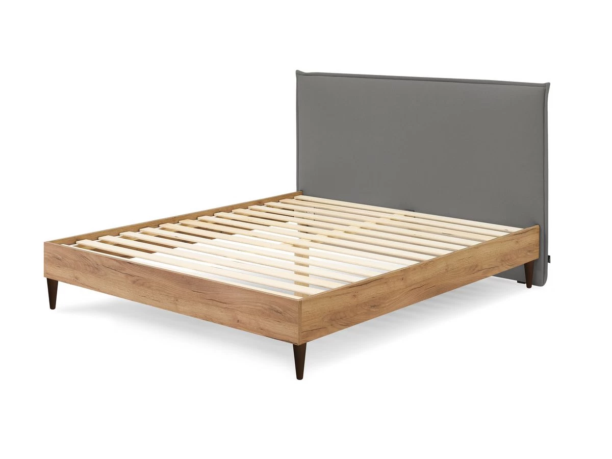 Lit 140x190 Cm CARA Avec Lattes Massives Pieds En Bois Wengé 4 Lit 140x190 Cm CARA Avec Lattes Massives Pieds En Bois Wengé – Image 2