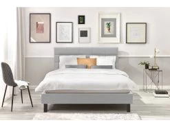 Lit 140x190 Cm CARRE Lattes Massives Pieds Carrés Bois Wengé -Velvet Magasin lit 140x190 cm carre lattes massives pieds carres bois wenge 6