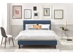 Lit 140x190 Cm CARRE Lattes Massives Pieds Carrés Bois Wengé -Velvet Magasin lit 140x190 cm carre lattes massives pieds carres bois wenge 8