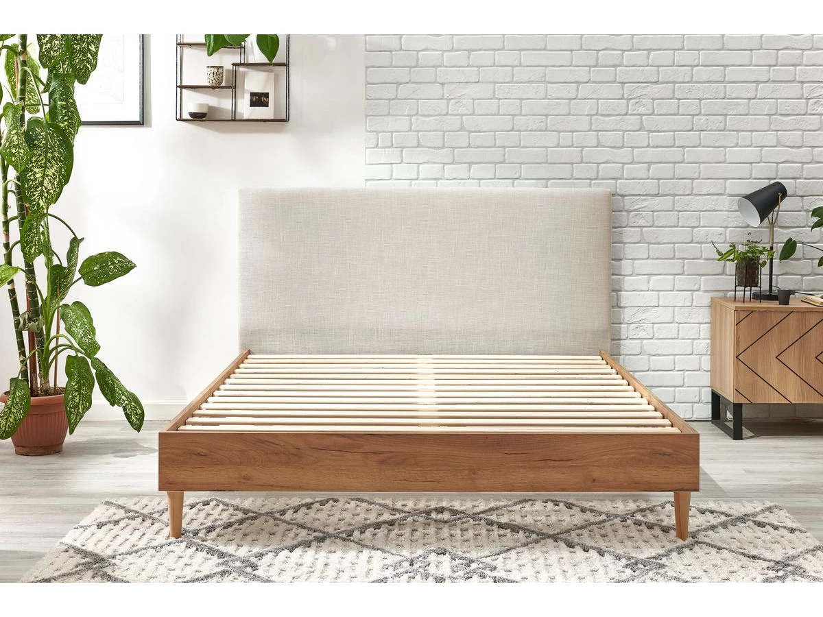 Lit 140x190 Cm NOA Avec Lattes Massives Pieds En Bois Naturel 8 Lit 140x190 Cm NOA Avec Lattes Massives Pieds En Bois Naturel – Image 6