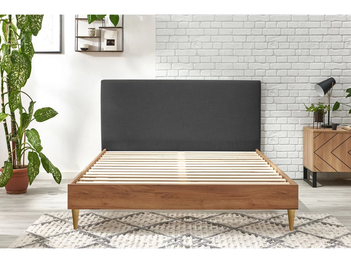 Lit 140x190 Cm NOA Avec Lattes Massives Pieds En Bois Naturel 9 Lit 140x190 Cm NOA Avec Lattes Massives Pieds En Bois Naturel – Image 7