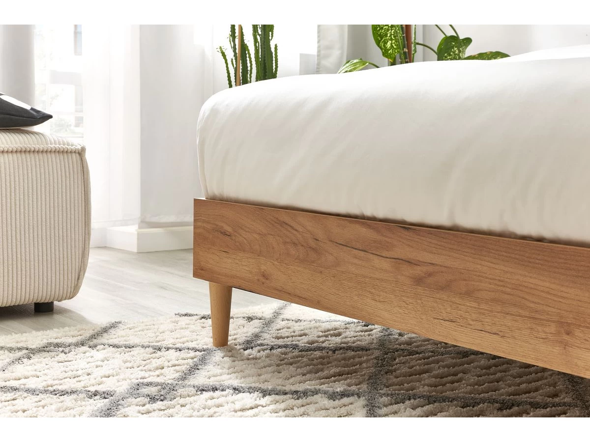 Lit 140x190 Cm NOA Avec Lattes Massives Pieds En Bois Naturel 12 Lit 140x190 Cm NOA Avec Lattes Massives Pieds En Bois Naturel – Image 10