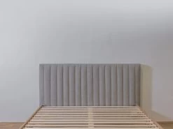 Lit 140x190 Cm OCEANE Avec Lattes Massives Tissu Texturé -Velvet Magasin lit 140x190 cm oceane avec lattes massives tissu texture 2