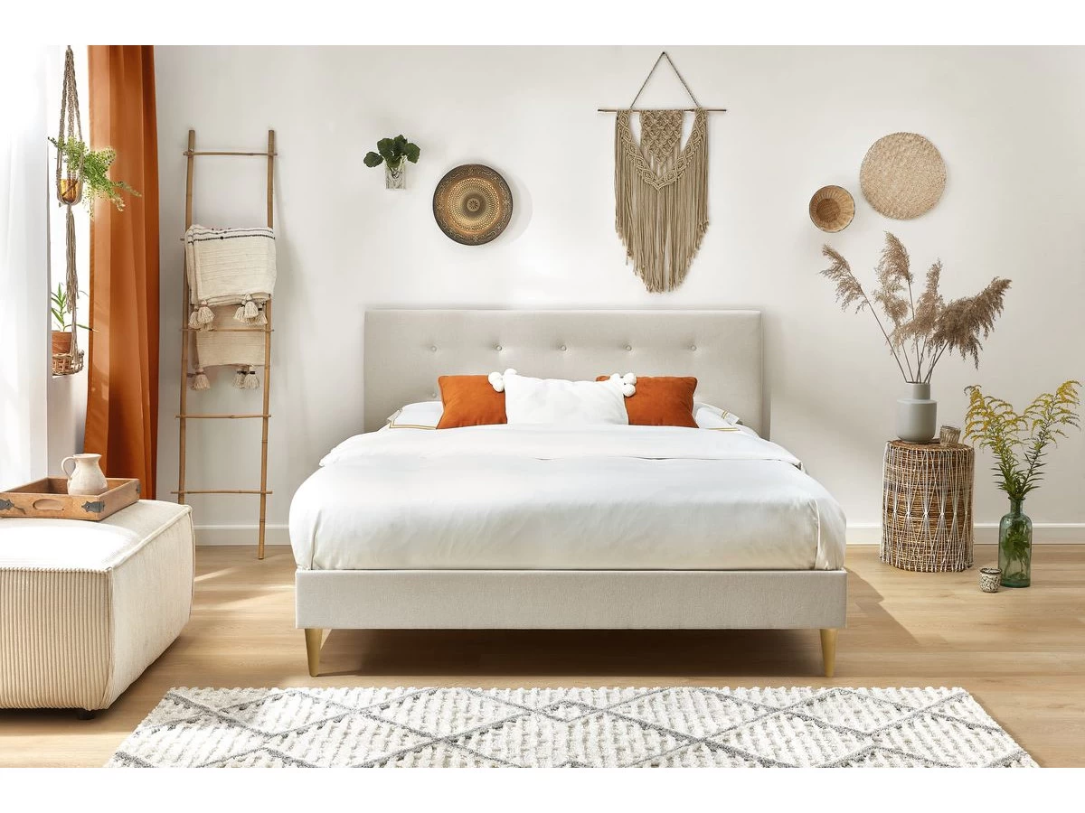 Lit 140x190 Cm RORY Avec Lattes Massives Pieds Bois Naturel 12 Lit 140x190 Cm RORY Avec Lattes Massives Pieds Bois Naturel – Image 10