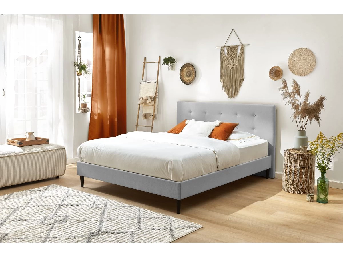 Lit 140x190 Cm RORY Avec Lattes Massives Pieds Bois Wengé 9 Lit 140x190 Cm RORY Avec Lattes Massives Pieds Bois Wengé – Image 7