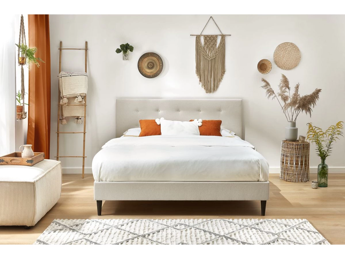 Lit 140x190 Cm RORY Avec Lattes Massives Pieds Bois Wengé 12 Lit 140x190 Cm RORY Avec Lattes Massives Pieds Bois Wengé – Image 10