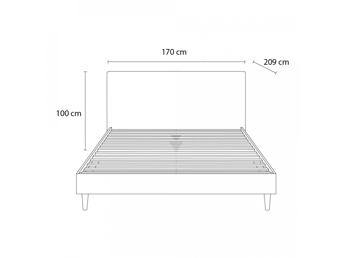 Lit 160 X 200 LOVELY Avec Lattes Massives Et Tissu Bouclette 10 Lit 160 X 200 LOVELY Avec Lattes Massives Et Tissu Bouclette – Image 8