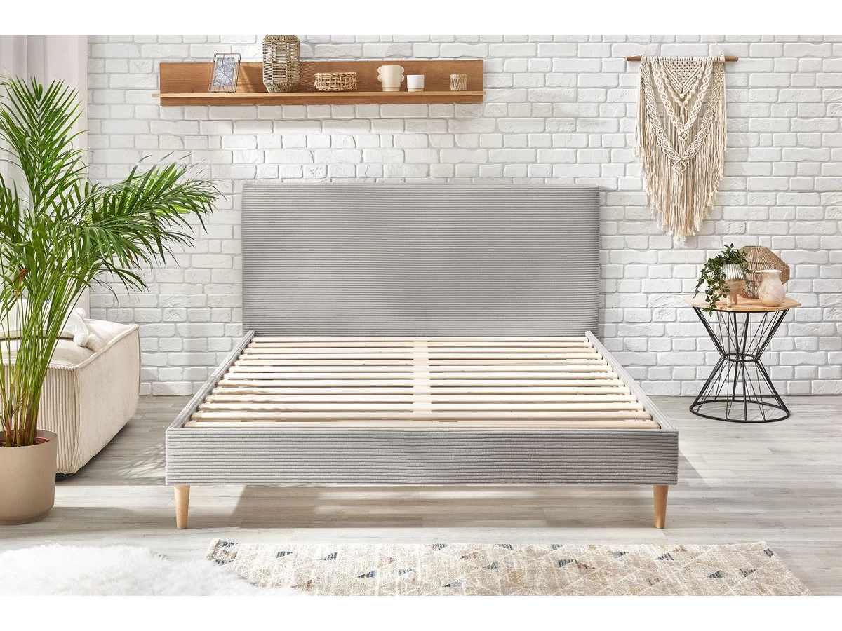 Lit 160x200 Cm ANJA Avec Lattes Massives Pieds En Bois Naturel 11 Lit 160x200 Cm ANJA Avec Lattes Massives Pieds En Bois Naturel – Image 9