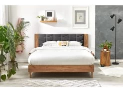 Lit 160x200 Cm LEONA Avec Lattes Massives Pieds En Bois Naturel 19 Lit 160x200 Cm LEONA Avec Lattes Massives Pieds En Bois Naturel -Velvet Magasin lit 160x200 cm leona avec lattes massives pieds en bois naturel 7