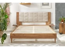 Lit 160x200 Cm LEONA Avec Lattes Massives Pieds En Bois Naturel 20 Lit 160x200 Cm LEONA Avec Lattes Massives Pieds En Bois Naturel -Velvet Magasin lit 160x200 cm leona avec lattes massives pieds en bois naturel 8