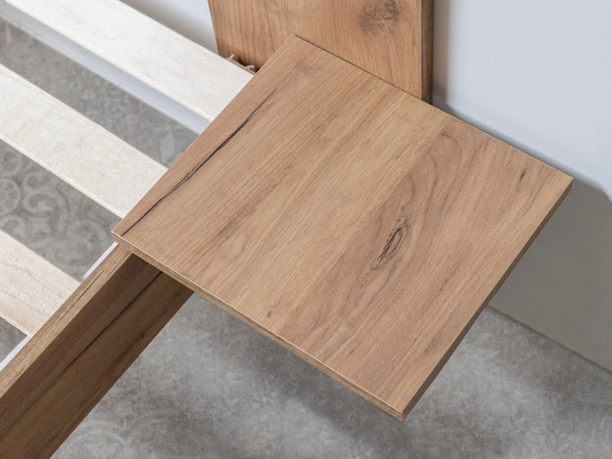 Lit 160x200 Cm SELENA Avec Pieds En Bois Naturel Et Tissu Bouclette 12 Lit 160x200 Cm SELENA Avec Pieds En Bois Naturel Et Tissu Bouclette – Image 10