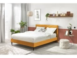 Lit 160x200 Cm VELVET Avec Lattes Massives Pieds En Bois Wengé -Velvet Magasin lit 160x200 cm velvet avec lattes massives pieds en bois wenge 6