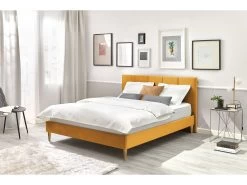 Lit 160x200 Cm VIVARA Avec Lattes Massives Pieds En Bois Naturel 16 Lit 160x200 Cm VIVARA Avec Lattes Massives Pieds En Bois Naturel -Velvet Magasin lit 160x200 cm vivara avec lattes massives pieds en bois naturel 4