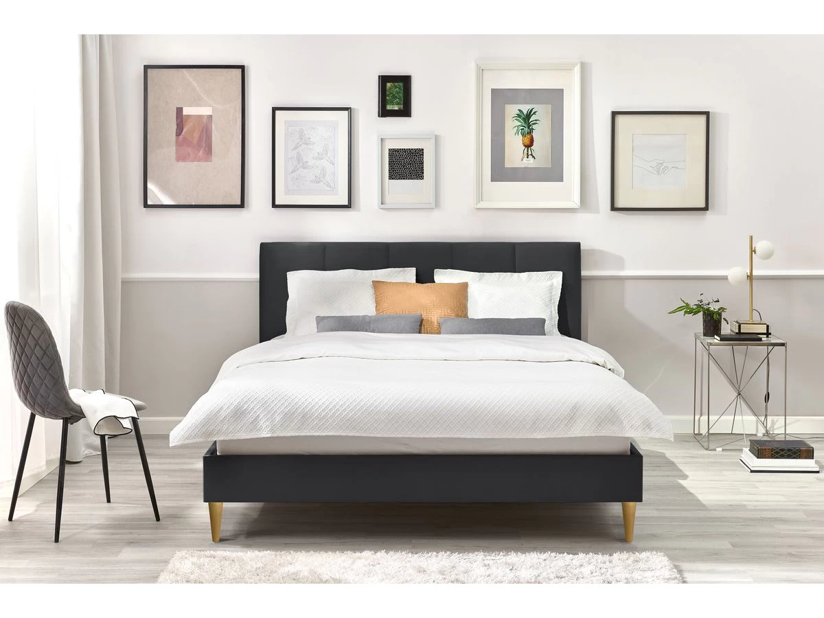 Lit 160x200 Cm VIVARA Avec Lattes Massives Pieds En Bois Naturel 12 Lit 160x200 Cm VIVARA Avec Lattes Massives Pieds En Bois Naturel – Image 10