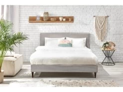 Lit 180x200 Cm ANJA Avec Lattes Massives Pieds En Bois Wengé -Velvet Magasin lit 180x200 cm anja avec lattes massives pieds en bois wenge 5