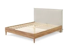 Lit 180x200 Cm CARA Avec Lattes Massives Pieds En Bois Naturel