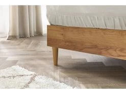 Lit 180x200 Cm CARA Avec Lattes Massives Pieds En Bois Naturel -Velvet Magasin lit 180x200 cm cara avec lattes massives pieds en bois naturel 9