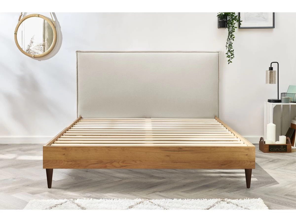 Lit 180x200 Cm CARA Avec Lattes Massives Pieds En Bois Wengé 8 Lit 180x200 Cm CARA Avec Lattes Massives Pieds En Bois Wengé – Image 6