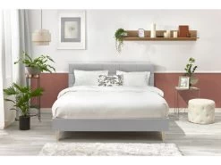 Lit 180x200 Cm CARRE Lattes Massives Pieds Bois Naturel -Velvet Magasin lit 180x200 cm carre lattes massives pieds bois naturel 6