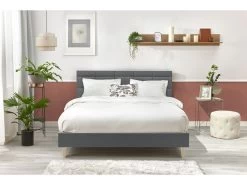 Lit 180x200 Cm CARRE Lattes Massives Pieds Bois Naturel -Velvet Magasin lit 180x200 cm carre lattes massives pieds bois naturel 8