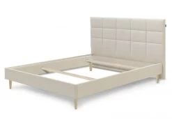 Lit 180x200 Cm CARRE Pieds Bois Naturel Sans Lattes