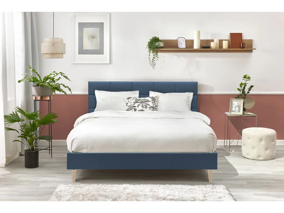 Lit 180x200 Cm CARRE Pieds Bois Naturel Sans Lattes 11 Lit 180x200 Cm CARRE Pieds Bois Naturel Sans Lattes – Image 9