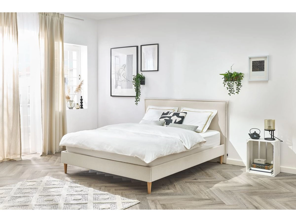 Lit 180x200 Cm SARY Avec Lattes Massives Pieds Bois Naturel 8 Lit 180x200 Cm SARY Avec Lattes Massives Pieds Bois Naturel – Image 6