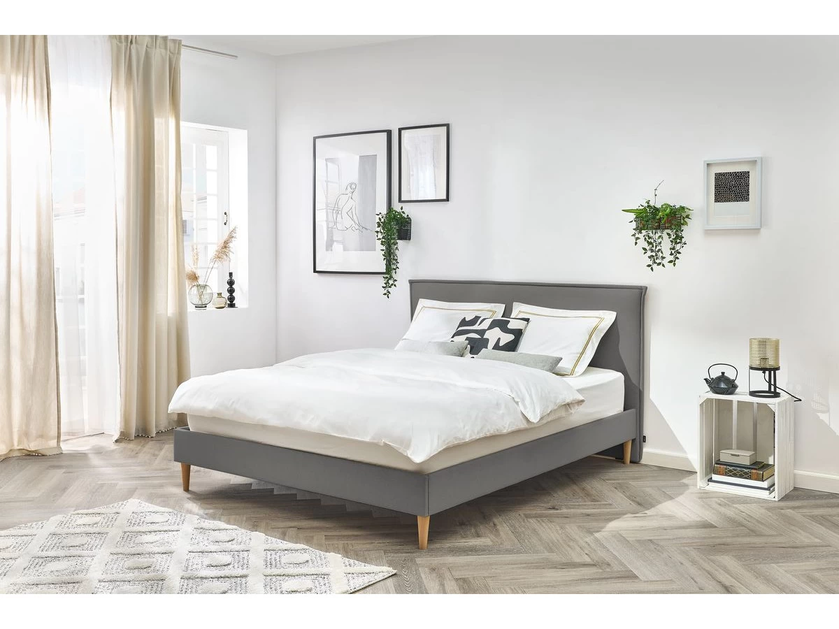 Lit 180x200 Cm SARY Avec Lattes Massives Pieds Bois Naturel 9 Lit 180x200 Cm SARY Avec Lattes Massives Pieds Bois Naturel – Image 7