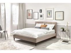 Lit 180x200 Cm VIVARA Avec Lattes Massives Pieds En Bois Wengé -Velvet Magasin lit 180x200 cm vivara avec lattes massives pieds en bois wenge 6