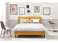 Lit 180x200 Cm VIVARA Avec Lattes Massives Pieds En Bois Wengé -Velvet Magasin lit 180x200 cm vivara avec lattes massives pieds en bois wenge 7