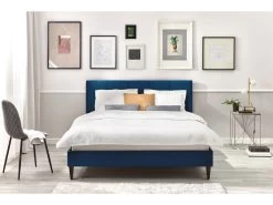 Lit 180x200 Cm VIVARA Avec Lattes Massives Pieds En Bois Wengé -Velvet Magasin lit 180x200 cm vivara avec lattes massives pieds en bois wenge 8