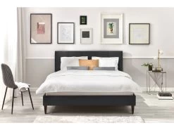 Lit 180x200 Cm VIVARA Avec Lattes Massives Pieds En Bois Wengé -Velvet Magasin lit 180x200 cm vivara avec lattes massives pieds en bois wenge 9