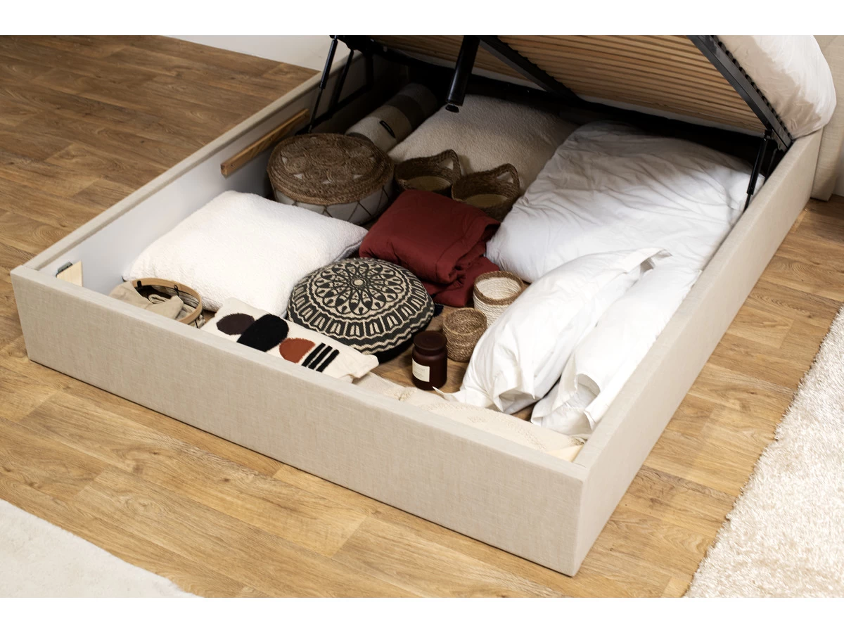 Lit Coffre COLETTE Tissu Texturé Avec Lin 6 Lit Coffre COLETTE Tissu Texturé Avec Lin – Image 4