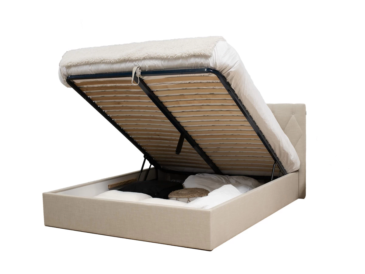 Lit Coffre COLETTE Tissu Texturé Avec Lin 7 Lit Coffre COLETTE Tissu Texturé Avec Lin – Image 5