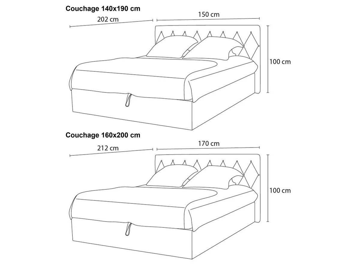 Lit Coffre COLETTE Tissu Texturé Avec Lin 11 Lit Coffre COLETTE Tissu Texturé Avec Lin – Image 9