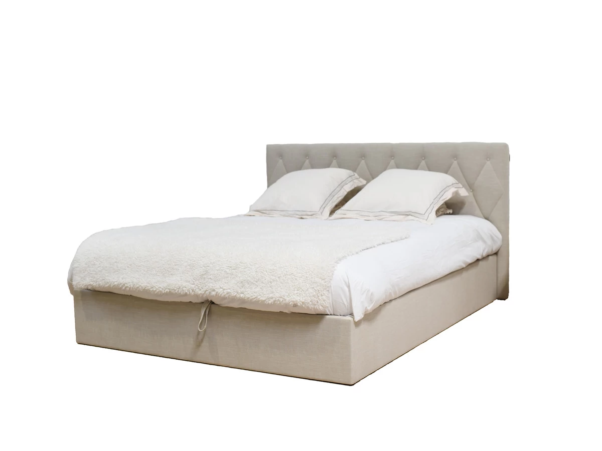 Lit Coffre COLETTE Tissu Texturé Avec Lin 3 Lit Coffre COLETTE Tissu Texturé Avec Lin