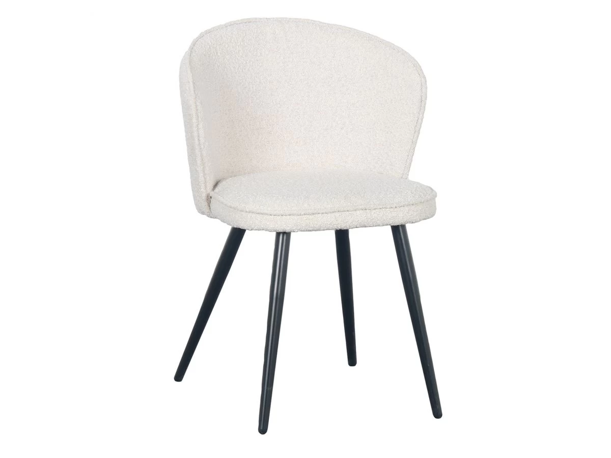 Lot De 2 Chaises ALICIA Tissu Bouclette 3 Lot De 2 Chaises ALICIA Tissu Bouclette