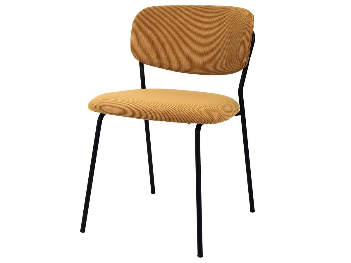 Lot De 2 Chaises ANDREA Velours Côtelé Et Pieds Noirs 5 Lot De 2 Chaises ANDREA Velours Côtelé Et Pieds Noirs – Image 3